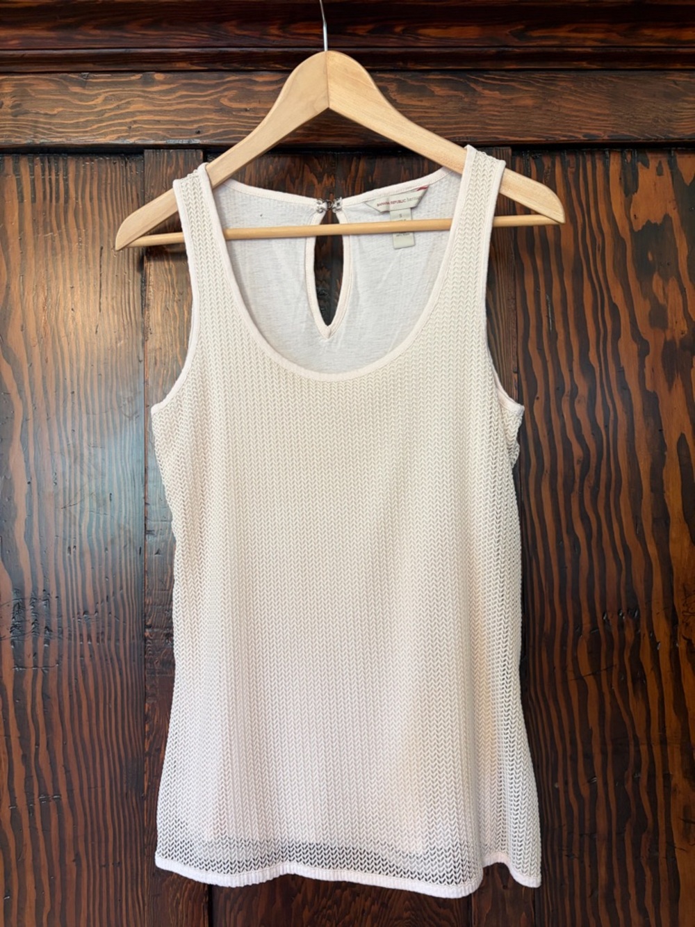 Vintage Banana Republic Cream Knit Lined Tank Top